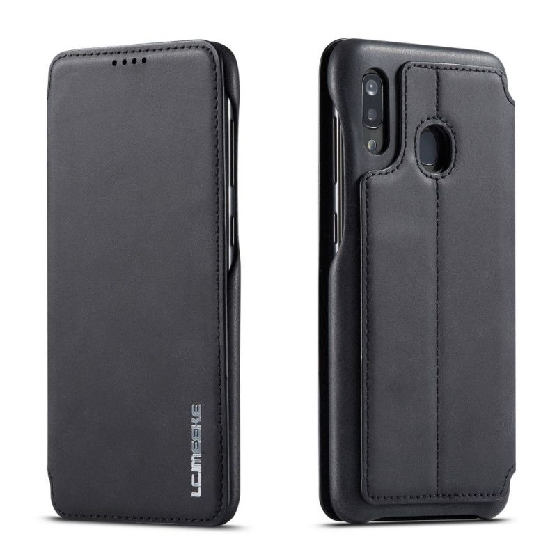 Flip Case Samsung Galaxy A20E Schwarz Lc.Imeeke Ledereffekt