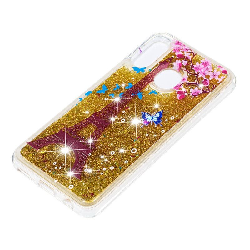 Hülle Für Samsung Galaxy A20E Goldener Glitzer-Eiffelturm