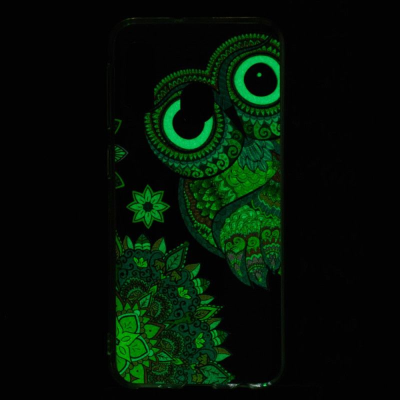 Hülle Samsung Galaxy A20E Fluoreszierende Mandala-Eule