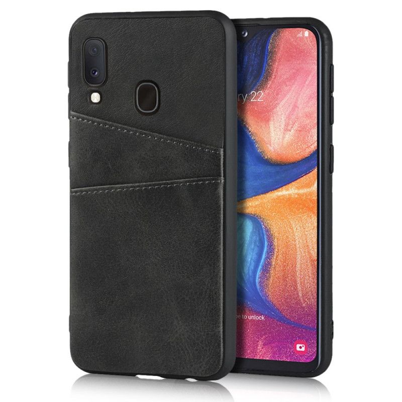 Hülle Samsung Galaxy A20E Schwarz Handyhülle Doppelkartenhalter