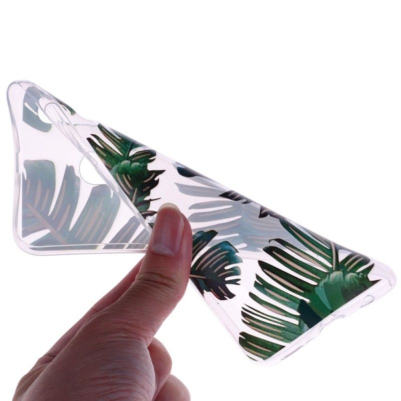 Hülle Samsung Galaxy A20E Transparente Grüne Blätter