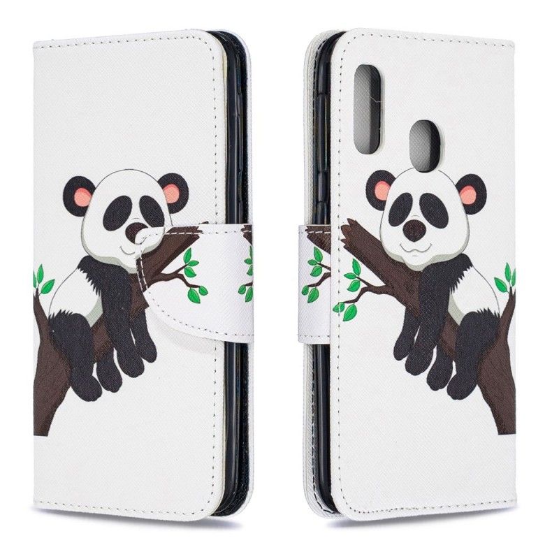 Lederhüllen Samsung Galaxy A20E Fauler Panda