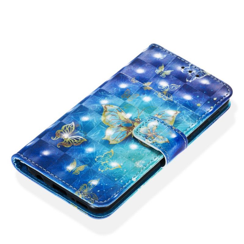 Lederhüllen Samsung Galaxy A20E Handyhülle Goldene Schmetterlinge
