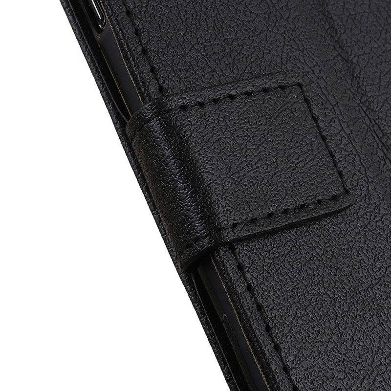 Lederhüllen Oppo A72 Schwarz Einfacher Klassischer Ledereffekt