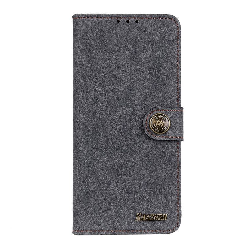Lederhüllen Oppo A72 Schwarz Retro Khazneh Spaltleder