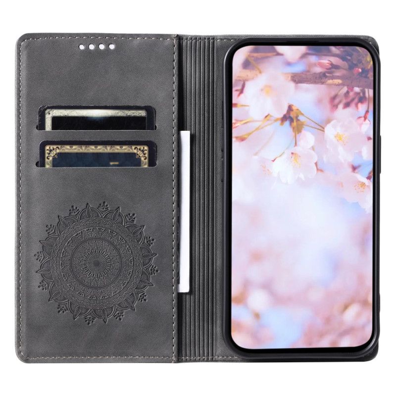 Flip Case Für Xiaomi 15 Mandala Wildlederoptik