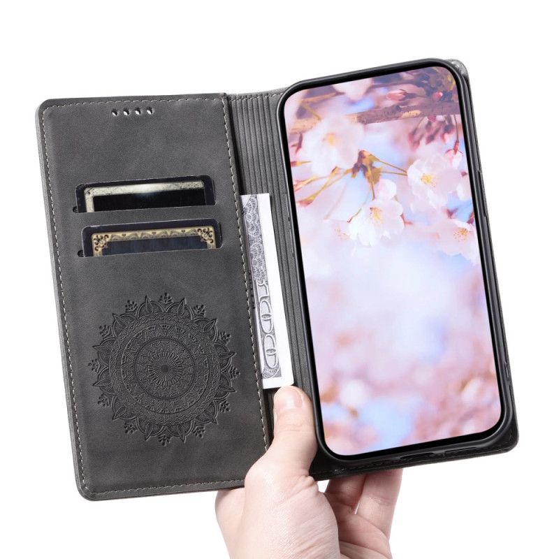 Flip Case Für Xiaomi 15 Mandala Wildlederoptik