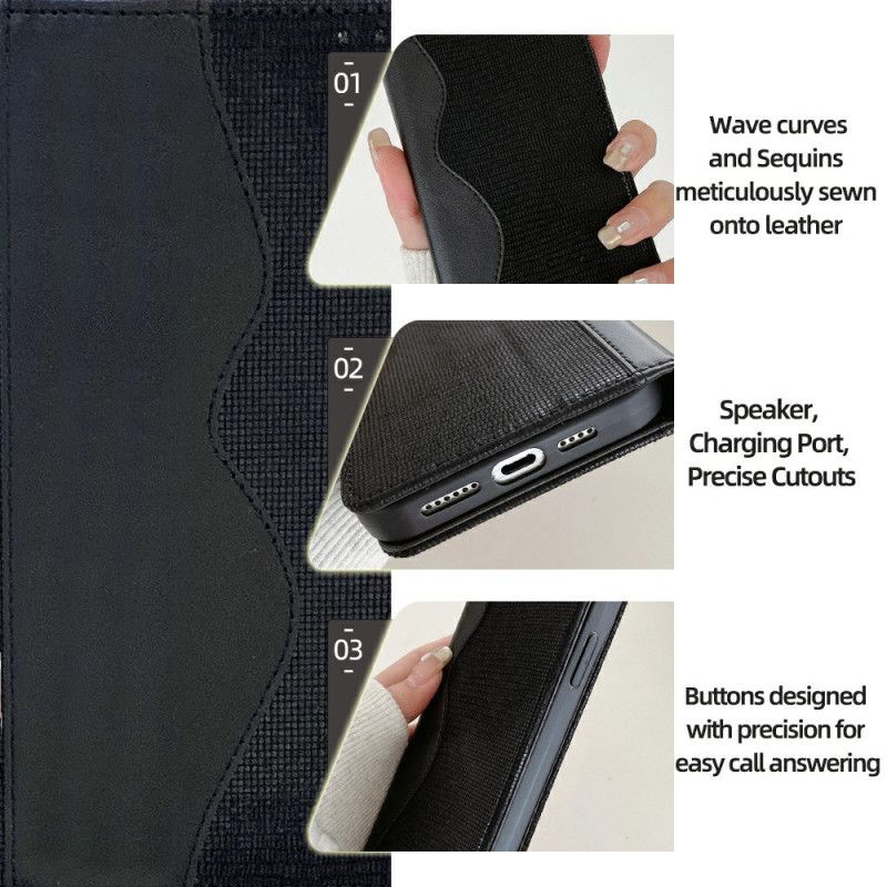 Flip Case Xiaomi 15 Wellenmuster
