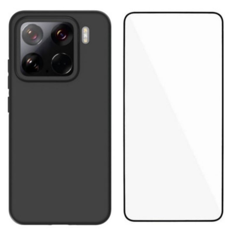 Hülle Xiaomi 15 Handyhülle 2-in-1-silikon Mit Displayschutzfolie Aus Gehärtetem Glas