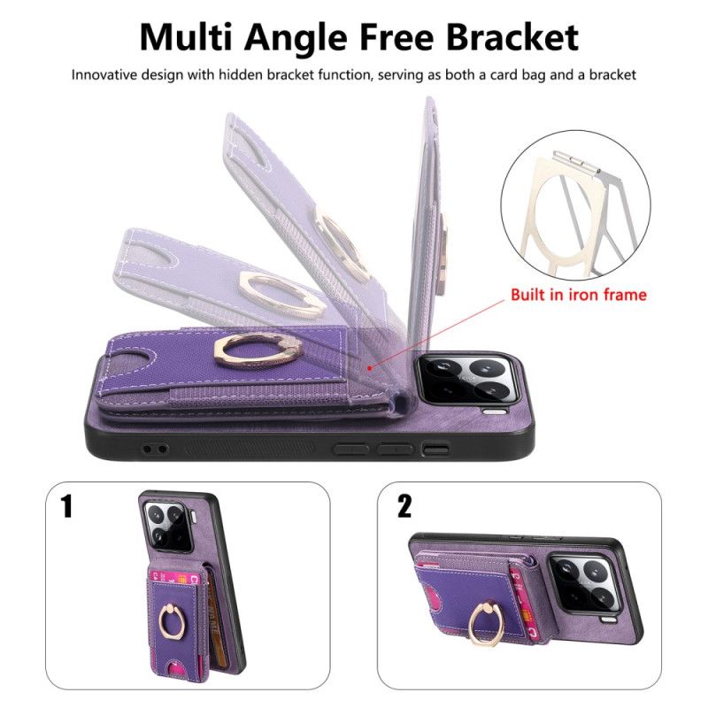 Hülle Xiaomi 15 Handyhülle Abnehmbarer Kartenhalter Und Ständer In Wildlederoptik