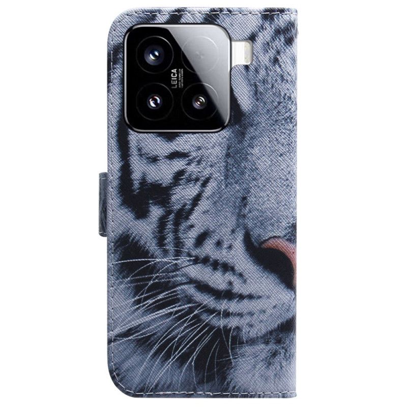 Lederhüllen Für Xiaomi 15 Weißer Tiger