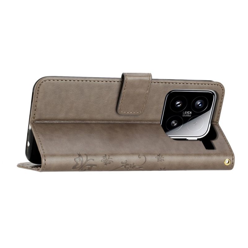 Lederhüllen Xiaomi 15 Handyhülle Blumenmuster