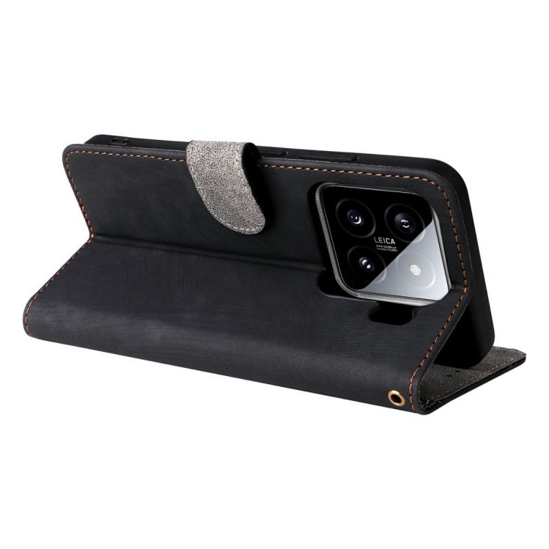 Lederhüllen Xiaomi 15 Handyhülle Geldbörse In Wildlederoptik Mit Rfid-schutz