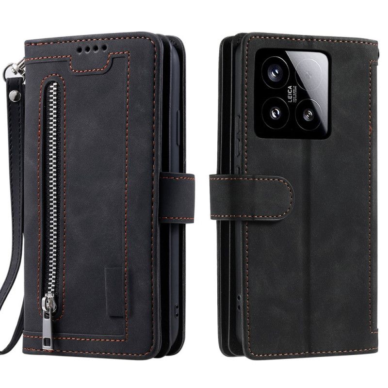 Lederhüllen Xiaomi 15 Handyhülle Geldbörse Mit Reißverschluss