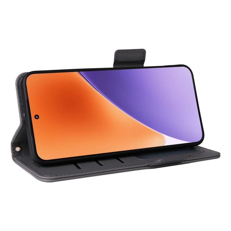 Lederhüllen Xiaomi 15 Handyhülle Kunstleder In Litschi-optik Mit Riemen