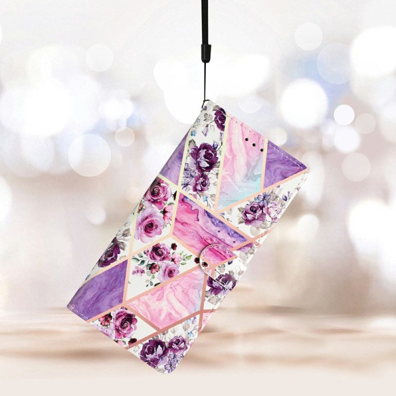 Lederhüllen Xiaomi 15 Handyhülle Lila Blumenmuster