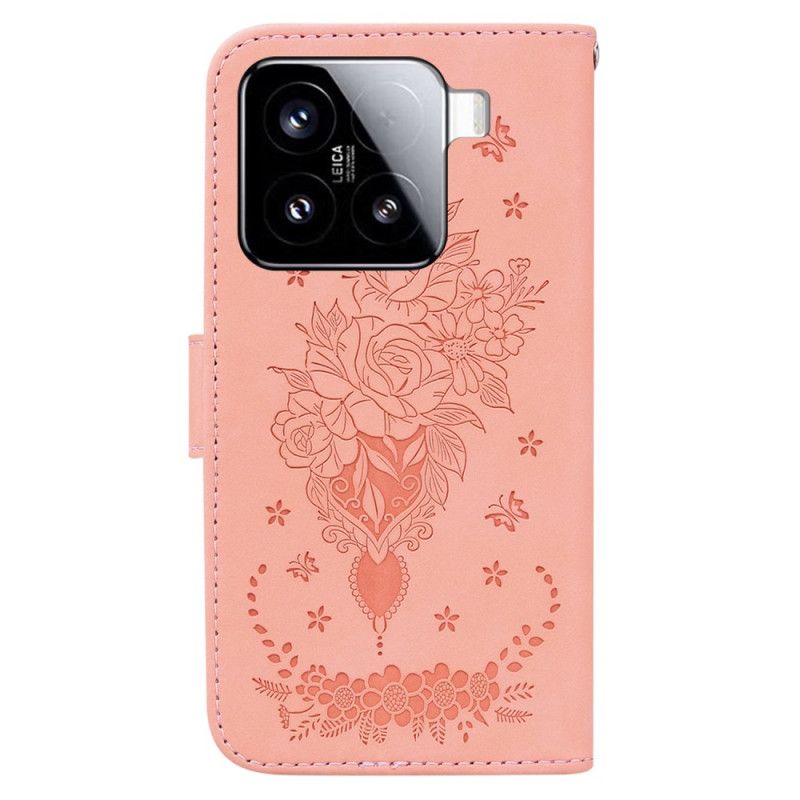 Lederhüllen Xiaomi 15 Handyhülle Rosen