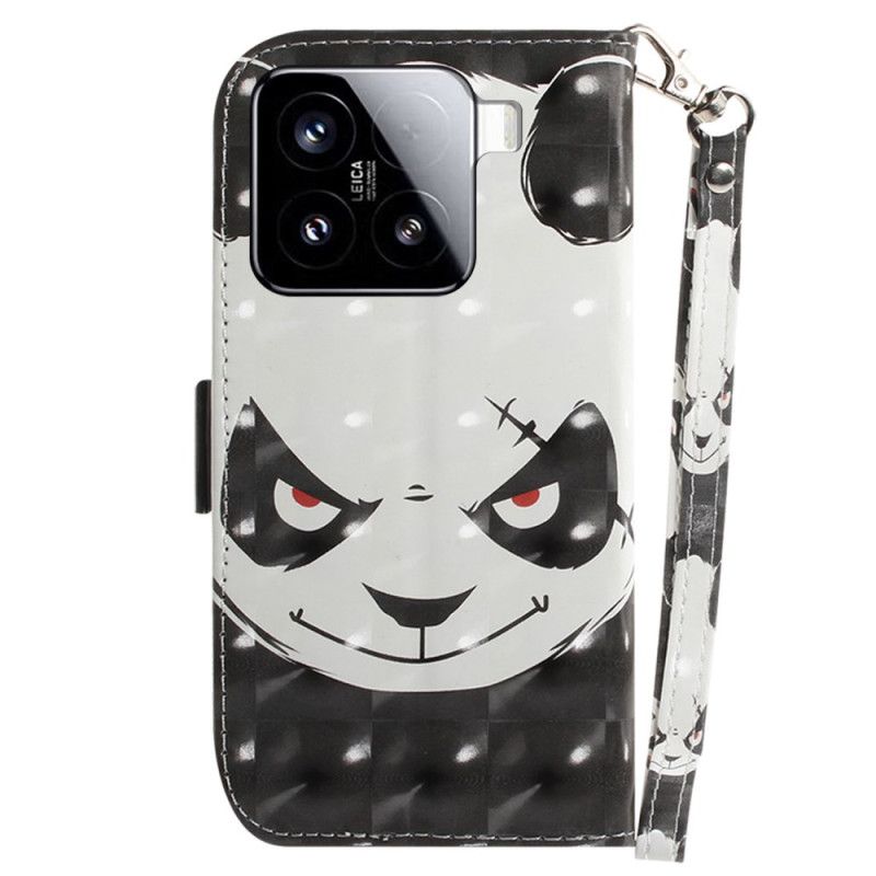 Lederhüllen Xiaomi 15 Panda-lanyard (wütend)