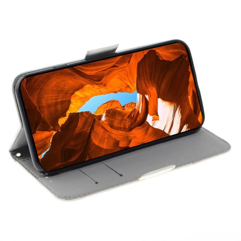 Lederhüllen Xiaomi 15 Schlüsselband Mit Aquarellblumen