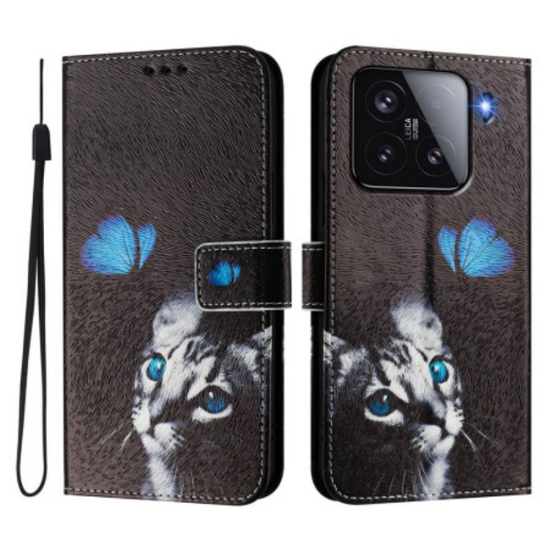 Lederhüllen Xiaomi 15 Schmetterling Und Katze