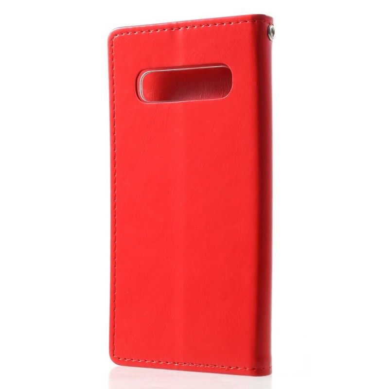 Flip Case Samsung Galaxy S10 Plus Rot Quecksilber Mit Ledereffekt