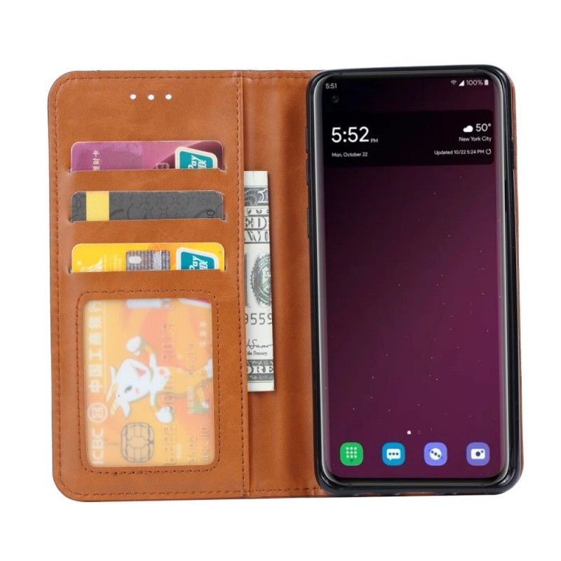 Flip Case Samsung Galaxy S10 Plus Schwarz Handyhülle Kartenhalter Aus Kunstleder