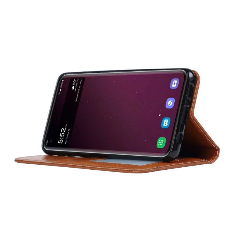 Flip Case Samsung Galaxy S10 Plus Schwarz Handyhülle Kartenhalter Aus Kunstleder