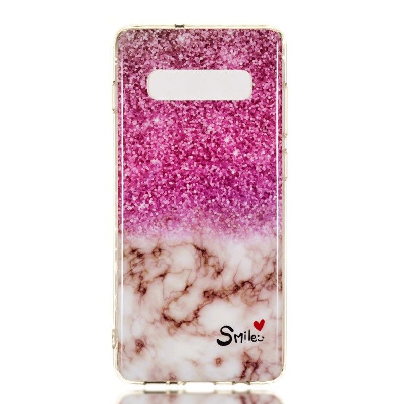 Hülle Für Samsung Galaxy S10 Plus Marmorglitter Und Lächeln