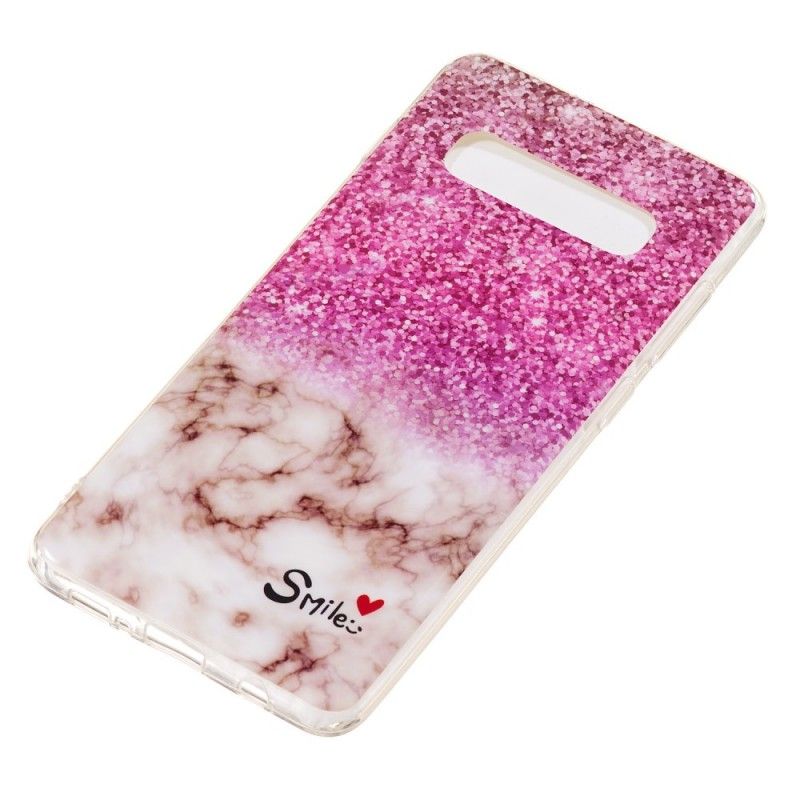 Hülle Für Samsung Galaxy S10 Plus Marmorglitter Und Lächeln