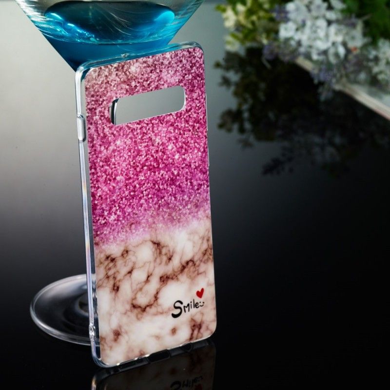 Hülle Für Samsung Galaxy S10 Plus Marmorglitter Und Lächeln