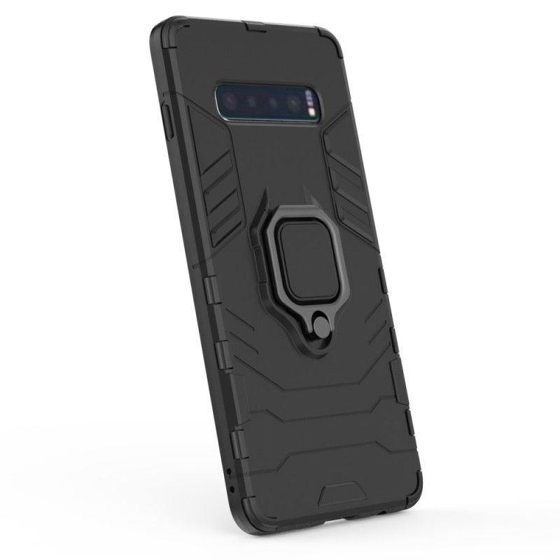 Hülle Für Samsung Galaxy S10 Plus Schwarz Widerstandsfähiger Ring