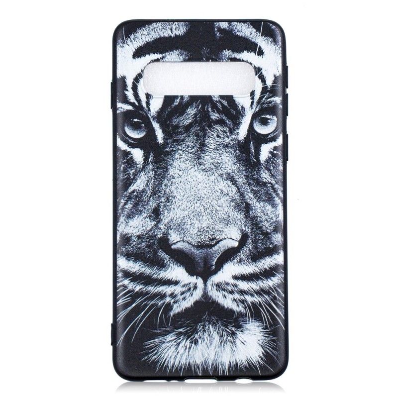 Hülle Für Samsung Galaxy S10 Plus Schwarzweiss-Tiger