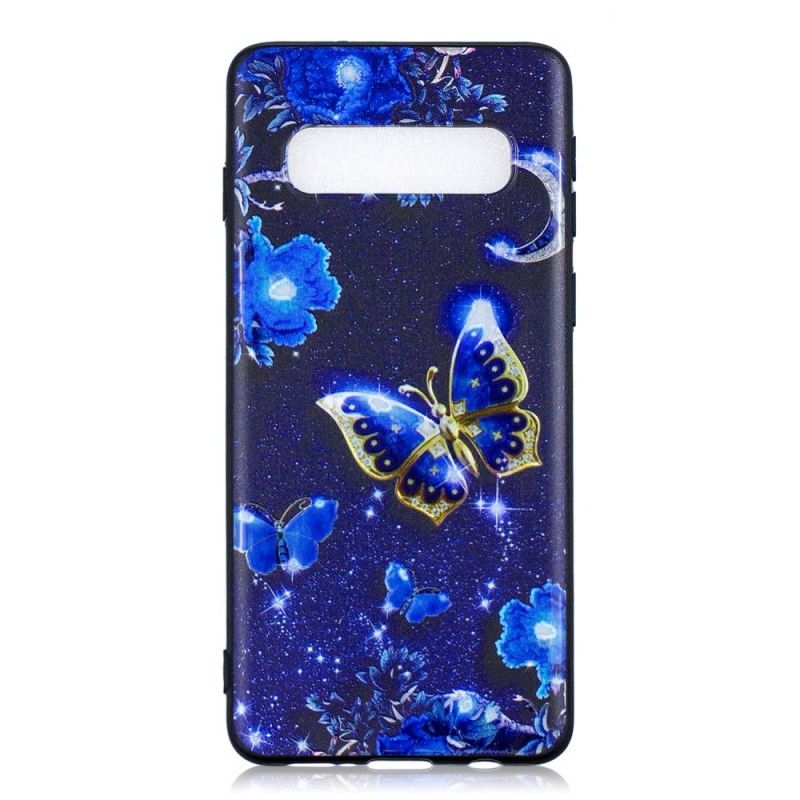 Hülle Samsung Galaxy S10 Plus Goldener Schmetterling