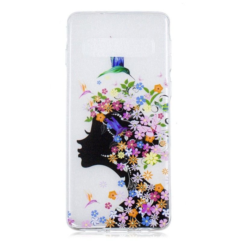 Hülle Samsung Galaxy S10 Plus Handyhülle Transparentes Blumenmädchen