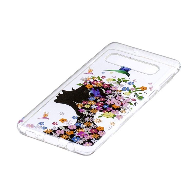 Hülle Samsung Galaxy S10 Plus Handyhülle Transparentes Blumenmädchen