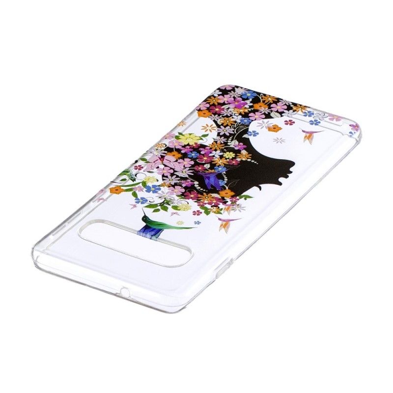 Hülle Samsung Galaxy S10 Plus Handyhülle Transparentes Blumenmädchen