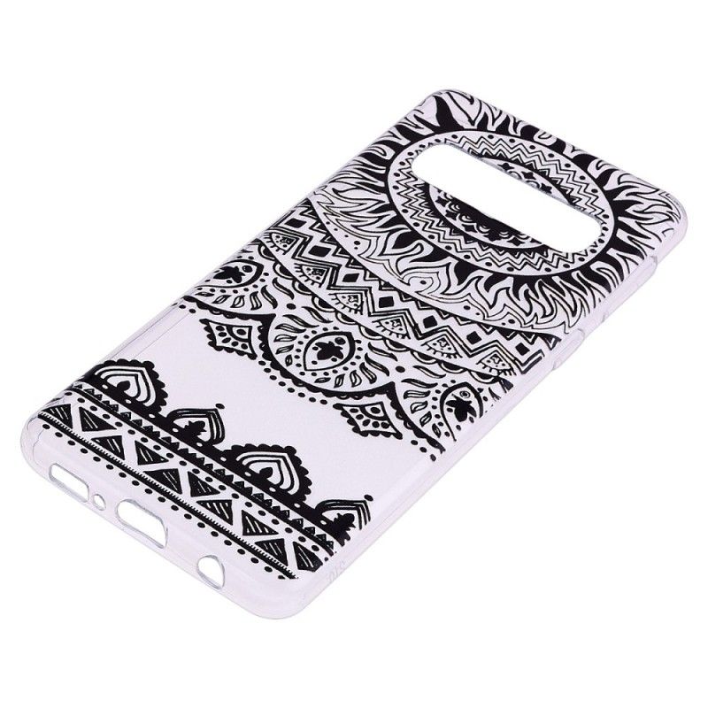 Hülle Samsung Galaxy S10 Plus Handyhülle Transparentes Blumenmandala