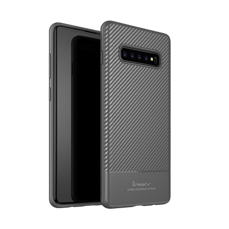 Hülle Samsung Galaxy S10 Plus Schwarz Ipaky Kohlefaser