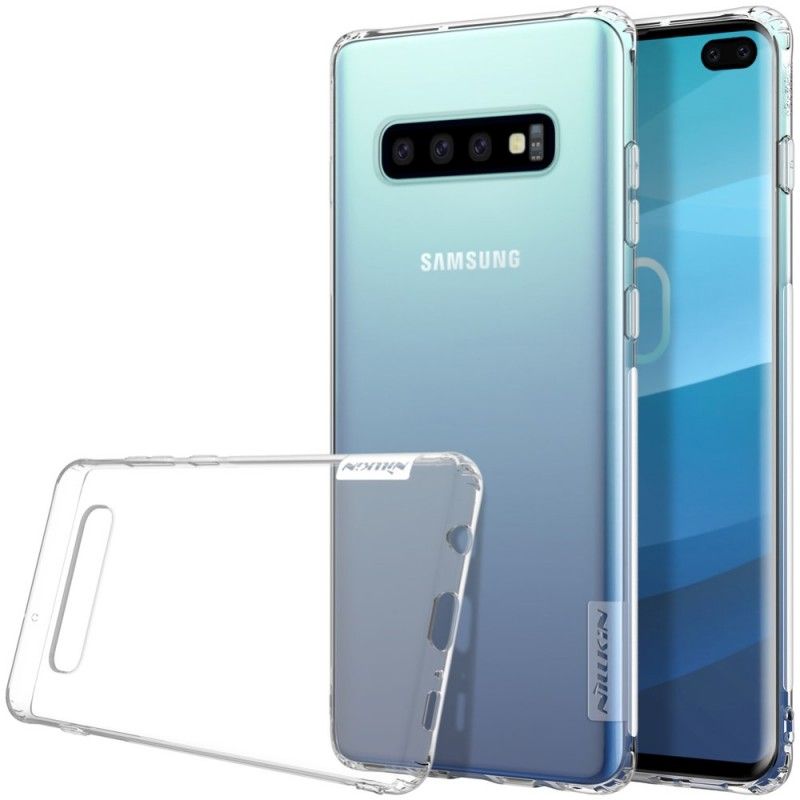 Hülle Samsung Galaxy S10 Plus Weiß Transparenter Nillkin