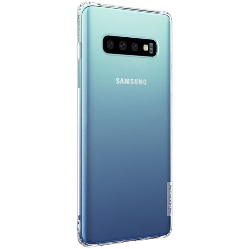 Hülle Samsung Galaxy S10 Plus Weiß Transparenter Nillkin
