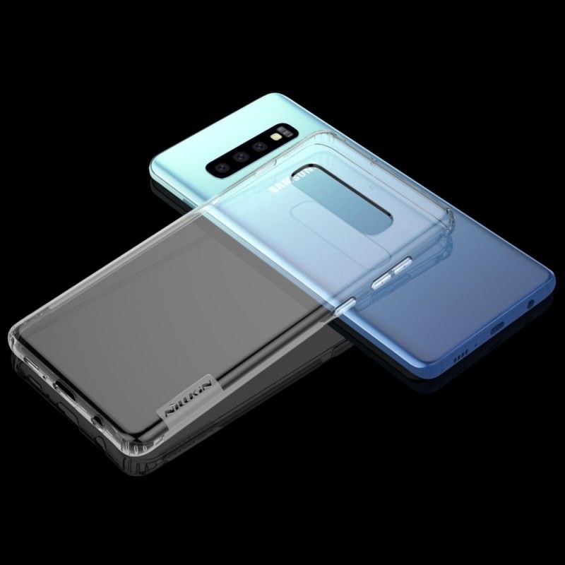 Hülle Samsung Galaxy S10 Plus Weiß Transparenter Nillkin