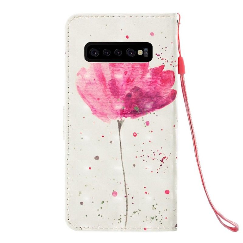 Lederhüllen Für Samsung Galaxy S10 Plus Aquarellmohn