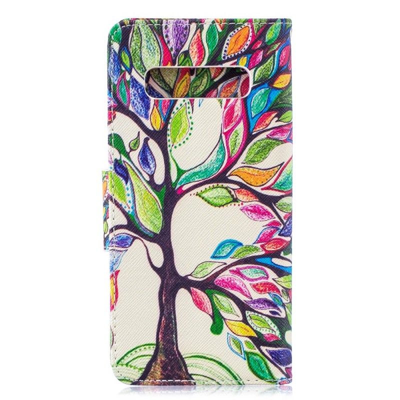 Lederhüllen Für Samsung Galaxy S10 Plus Farbiger Baum