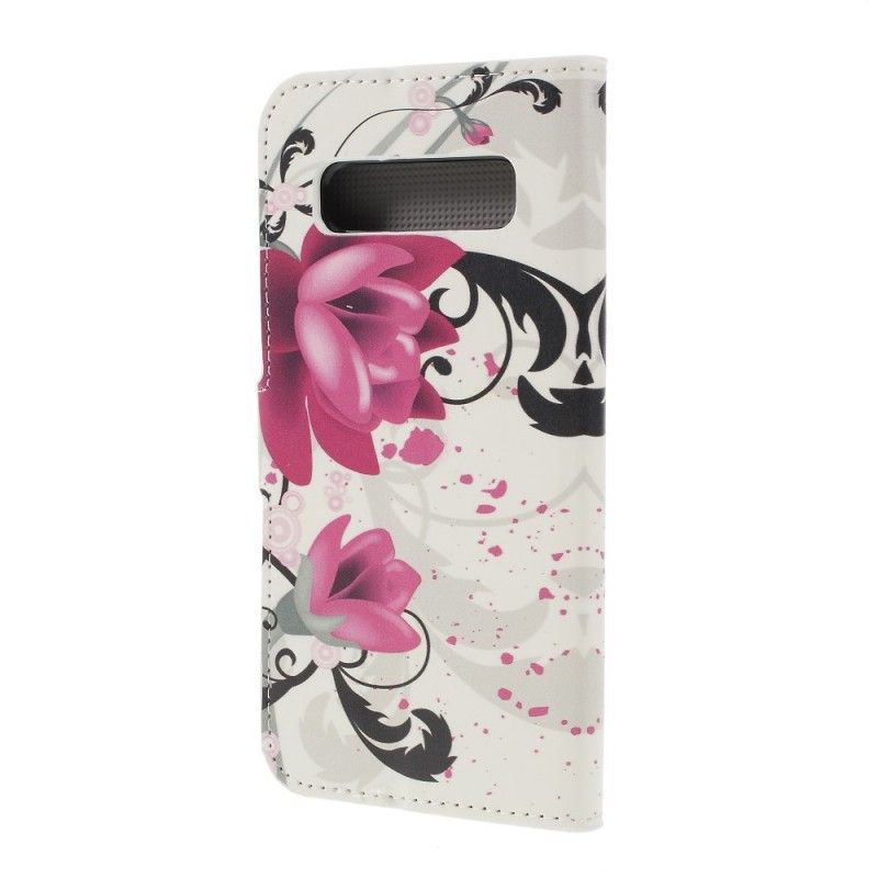Lederhüllen Für Samsung Galaxy S10 Plus Magenta Schmetterlinge Und Blumen