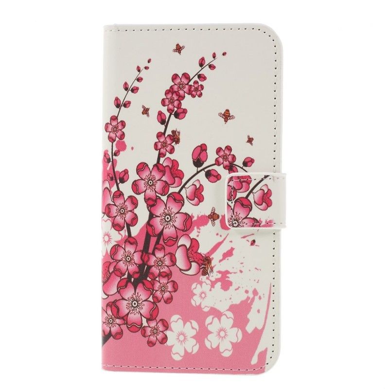 Lederhüllen Für Samsung Galaxy S10 Plus Magenta Schmetterlinge Und Blumen