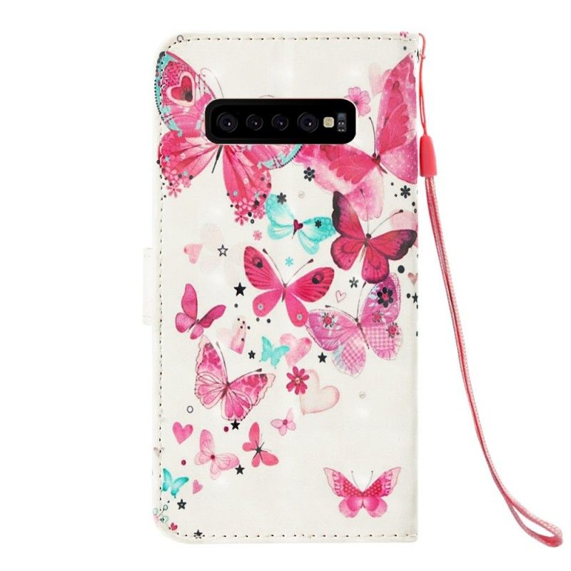 Lederhüllen Samsung Galaxy S10 Plus Flug Der Schmetterlinge