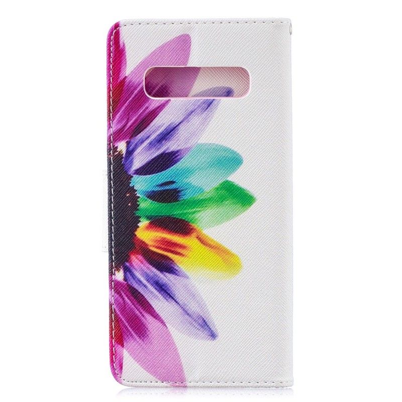 Lederhüllen Samsung Galaxy S10 Plus Handyhülle Aquarellblume