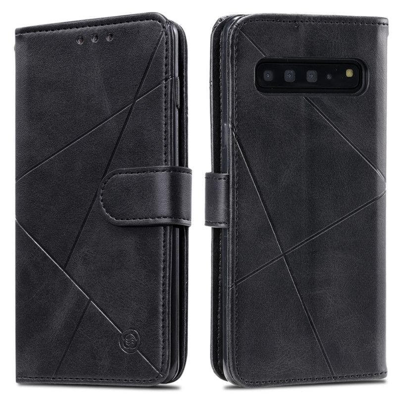 Lederhüllen Samsung Galaxy S10 Plus Schwarz Diamantimitatleder