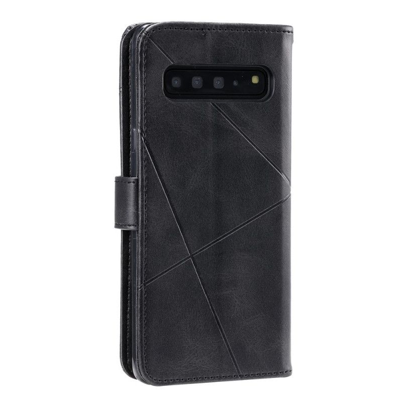 Lederhüllen Samsung Galaxy S10 Plus Schwarz Diamantimitatleder