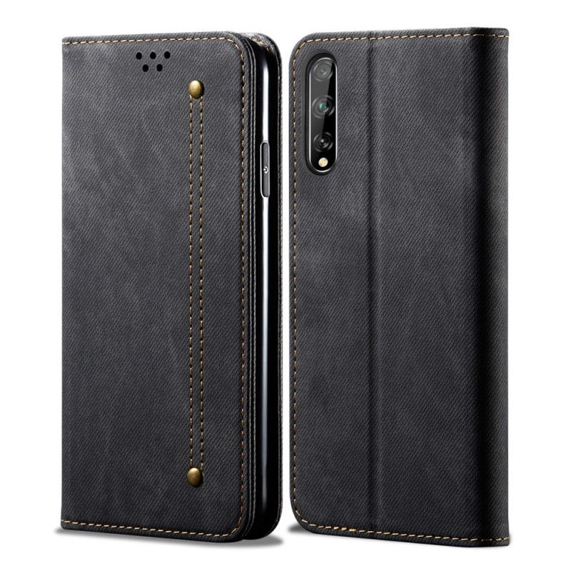 Flip Case Huawei P Smart S Schwarz Jeansstoff